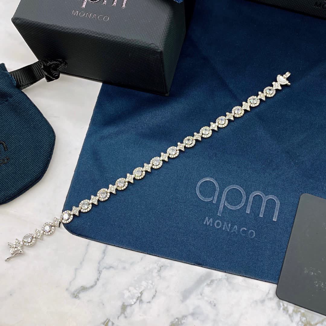 APM Monaco Silver Bracelet with Diamonds